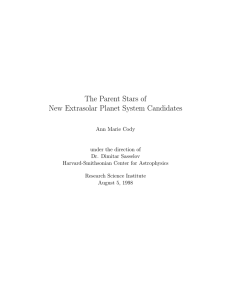 The Parent Stars of New Extrasolar Planet System Candidates
