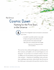 Cosmic Dawn A Hunting for the First Stars in the Universe