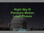 Night Sky III Planetary Motion Lunar Phases Astronomy 1 — Elementary Astronomy