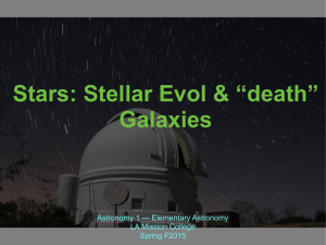 Stars: Stellar Evol &amp; “death” Galaxies Astronomy 1 — Elementary Astronomy