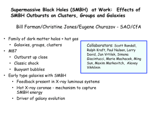 ! • Supermassive Black Holes (SMBH)  at Work:  Effects of