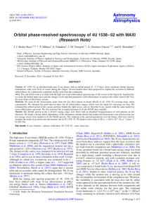 Astronomy Astrophysics − Orbital phase-resolved spectroscopy of 4U 1538