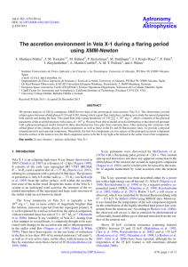 Astronomy Astrophysics The accretion environment in Vela X-1 during a flaring period using