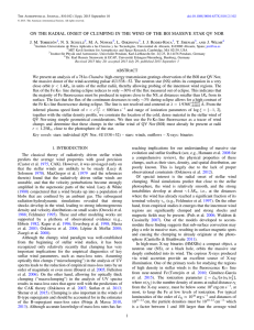 ON THE RADIAL ONSET OF CLUMPING IN THE WIND OF... J. M. Torrejón , N. S. Schulz , M. A. Nowak