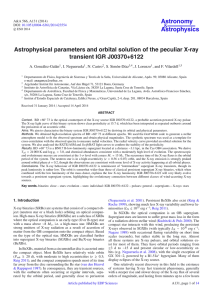 Astronomy Astrophysics Astrophysical parameters and orbital solution of the peculiar X-ray