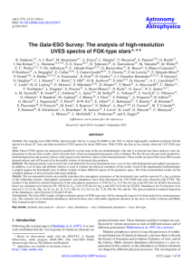 Astronomy Astrophysics Gaia-ESO Survey: The analysis of high-resolution The
