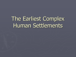 The Earliest Human Settlements
