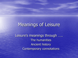 Meanings of Leisure