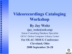 Cataloging Music Videos Workshop