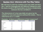 Section 14.2: Inference with Two Way Tables