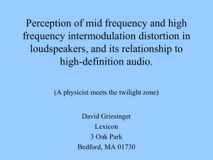 Perception of mid frequency and high frequency intermodulation