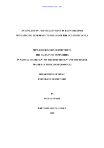 FOR THE LEFT HAND MINI-DISSERTATION SUBMITTED TO