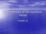 The chemistry of the transition metals