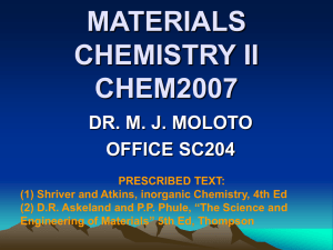 CERAMICS MATERIALS - Wits Structural Chemistry