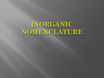 Inorganic Nomencalture - UCO