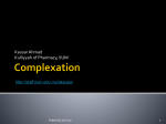 Complexation - International Islamic University Malaysia