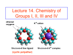 Lecture 14. Chemistry of Groups I, II, and III