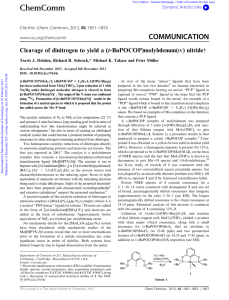 Cleavage of dinitrogen to yield a (t-BuPOCOP)molybdenum( ) nitridew Chem. Commun Cite this: