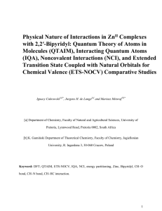 Physical Nature of Interactions in Zn Complexes Molecules (QTAIM), Interacting Quantum Atoms