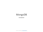 MongoDB Indroduction Presentation - agile