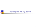 Working with MS SQL Server