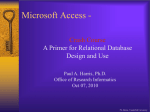 Microsoft Access - - Vanderbilt University