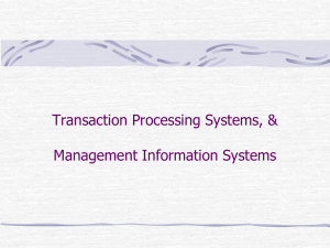 Transaction Processing Systems, and Management Information