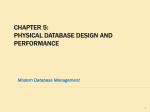 Physical Database Design and Performance