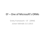 EF – One of Microsoft’sORMs - HAAGA