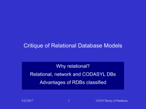 Critique of Relational Database Models