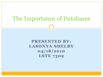 The Importance of Databases - University of Arkansas at