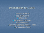 Introduction to Oracle - University of Windsor