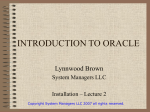 ORACLE LECTURE SERIES