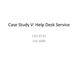 Case Study V: Help Desk Service