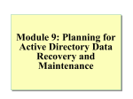 Module 8: Examining Active Directory Replication