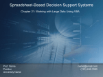 EIN 4905/ESI 6912 Decision Support Systems Excel