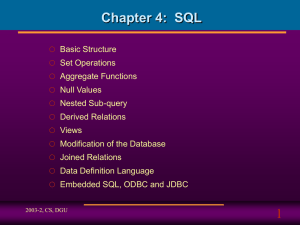 Chapter 4: SQL