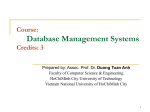 Course: Database Management Systems Credits: 3