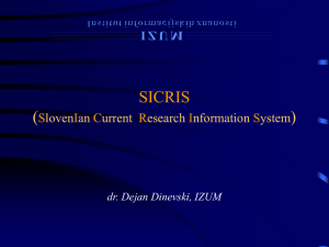 ZASNOVA INFORMACIJSKEGA SISTEMA ZA SPREMLJANJE