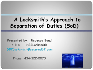 A Locksmith's Guide to SoD