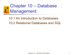 Chapter 10 - Databases