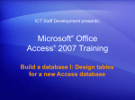 Build a database I: Design tables for a new Access database