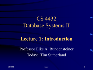 Lecture 1 for CS4432