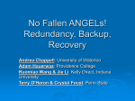 Preventing Fallen ANGELs: Redundancy, Backup, Recovery