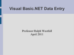 Visual Basic.NET Data Entry