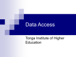 Data Access - Tonga Institute of Higher Education
