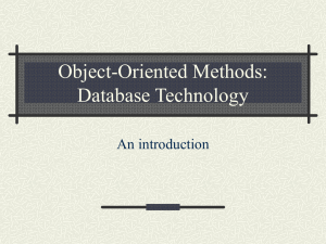 Object-Oriented Methods: Database Technology