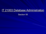 IT 21003 Database Administration