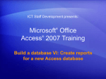 Build a database VI: Create reports for a new Access database