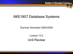 IMS1907 Database Systems - Monash University, Victoria, School of